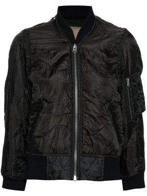 R13 Refurbished quilted bomber jacket - Black