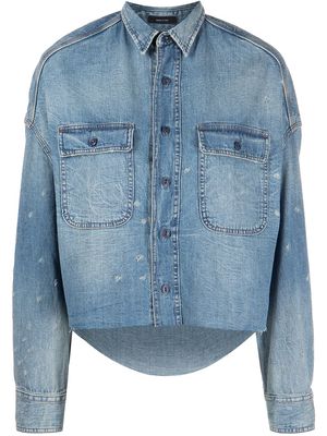 R13 ripped denim shirt - Blue