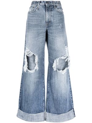 R13 ripped wide-leg jeans - Blue