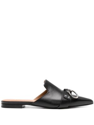 R13 Sid Harness leather mules - Black