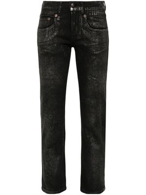 R13 skinny-cut silver-sheen jeans - Black