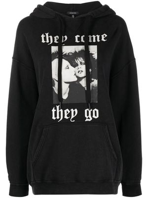 R13 slogan-print hoodie - Black