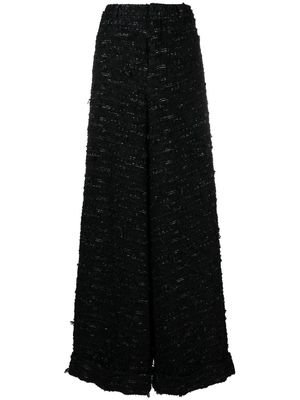 R13 slouchy tweed trousers - Black