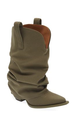 R13 Slouchy Western Boot in Olive