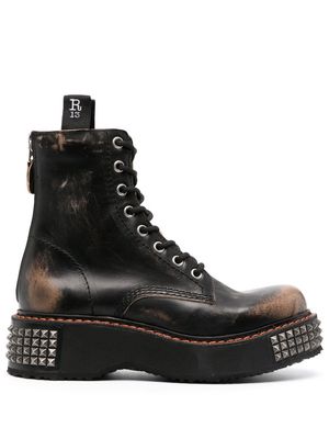R13 stacked combat boots - Black