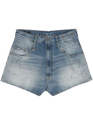 R13 stained denim shorts - Blue