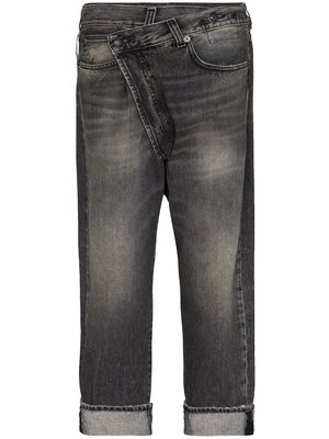 R13 stonewashed straight-leg jeans - Black