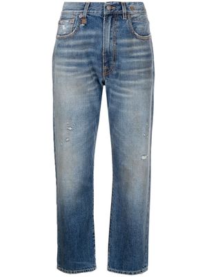 R13 straight-leg cropped jeans - Blue