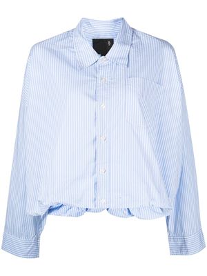 R13 stripe-print cropped shirt - Blue