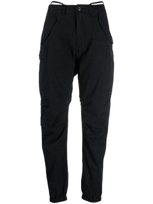 R13 tapered military cargo trousers - Black