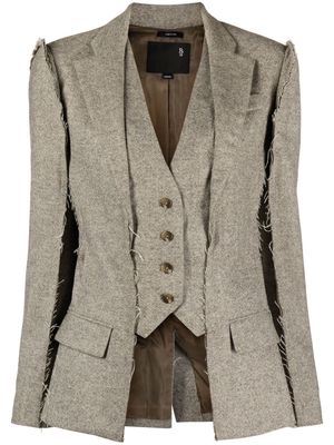 R13 Tuxedo layered wool blazer - Brown