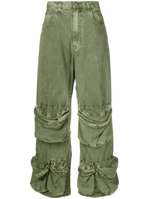 R13 Utility multi-pocket wide-leg jeans - Green