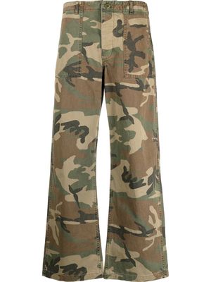 R13 wide-leg camouflage-print trousers - Green