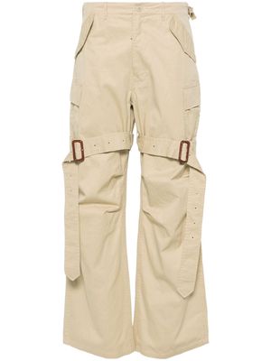 R13 wide-leg cotton cargo trousers - Neutrals