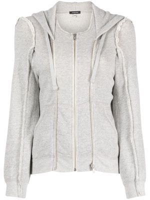 R13 zip-up cotton hoodie - Grey