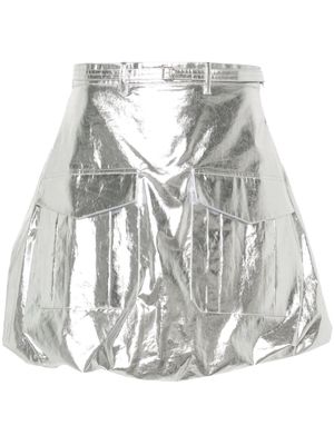 Rabanne A-line metallic mini skirt - Silver