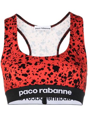 Rabanne abstract-print bralette top - Red