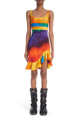 Rabanne Abstract Print Second Skin Jersey Dress in Plastic Art