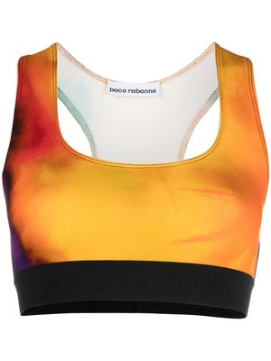 Rabanne Bodyline panelled rainbow sports bra - Orange