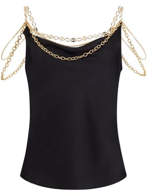 Rabanne chain-detail cowl-neck top - Black