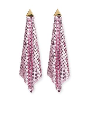 Rabanne chainmail drop earrings - Pink