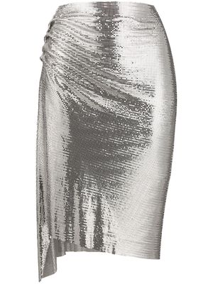 Rabanne chainmail ruched skirt - Silver