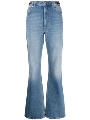 Rabanne coin-detail flared jeans - Blue
