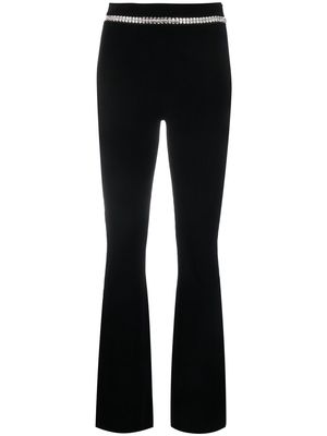 Rabanne crystal-embellished flared trousers - Black