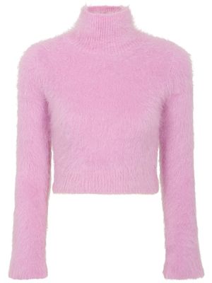 Rabanne cut out-detail cropped jumper - Pink
