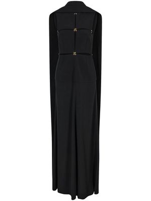 Rabanne cut-out long cape dress - Black