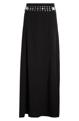 Rabanne Cutout Waist Jersey Skirt in Black