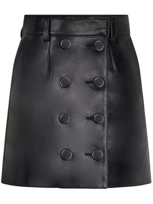 Rabanne double-buttoned leather miniskirt - Black