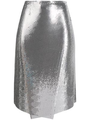 Rabanne draped chainmail skirt - Silver
