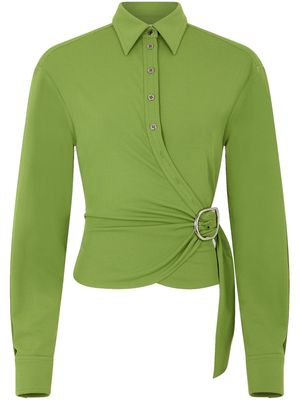 Rabanne draped crepe wrap shirt - Green