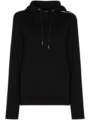 Rabanne drawstring cotton hoodie - Black