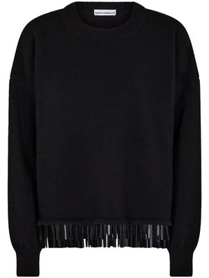 Rabanne drop-shoulders bead-embellished jumper - Black