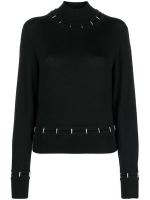 Rabanne embellished wool-silk jumper - Black