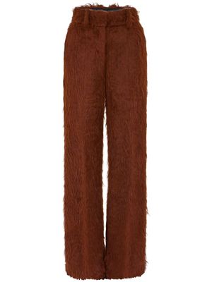 Rabanne faux-fur straight-leg trousers - Brown