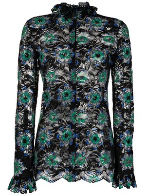 Rabanne floral button-down shirt - Black