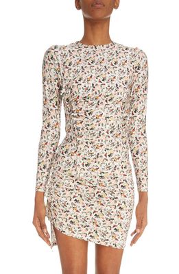 Rabanne Floral Ruched Jersey Top in Ivory Rose Garden