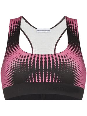 Rabanne geometric-print sports bra - Pink