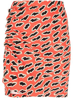 Rabanne graphic-print asymmetric skirt - Red