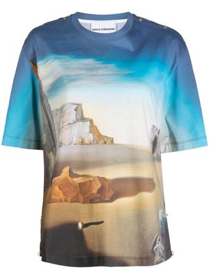 Rabanne graphic-print cotton T-shirt - Multicolour