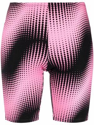 Rabanne graphic-print fitted cycling shorts - Black