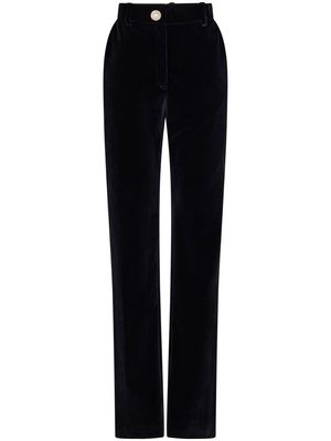 Rabanne high-waisted velour trousers - Black