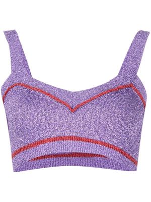 Rabanne knitted crop top - Red