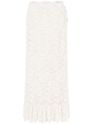 Rabanne lace high-waist midi skirt - White