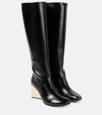 Rabanne Leather wedge boots