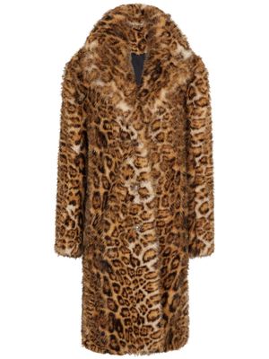 Rabanne leopard print faux-fur coat - Brown