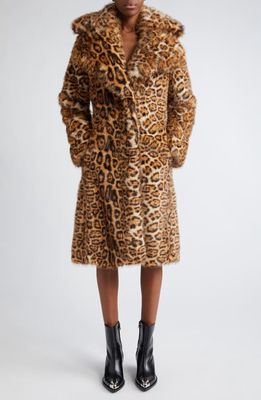 Rabanne Leopard Print Faux Fur Coat in Leopard Brush